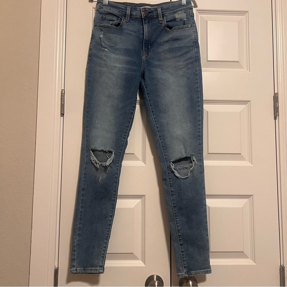 Levi's Light Blue Ripped Skinny Jeans